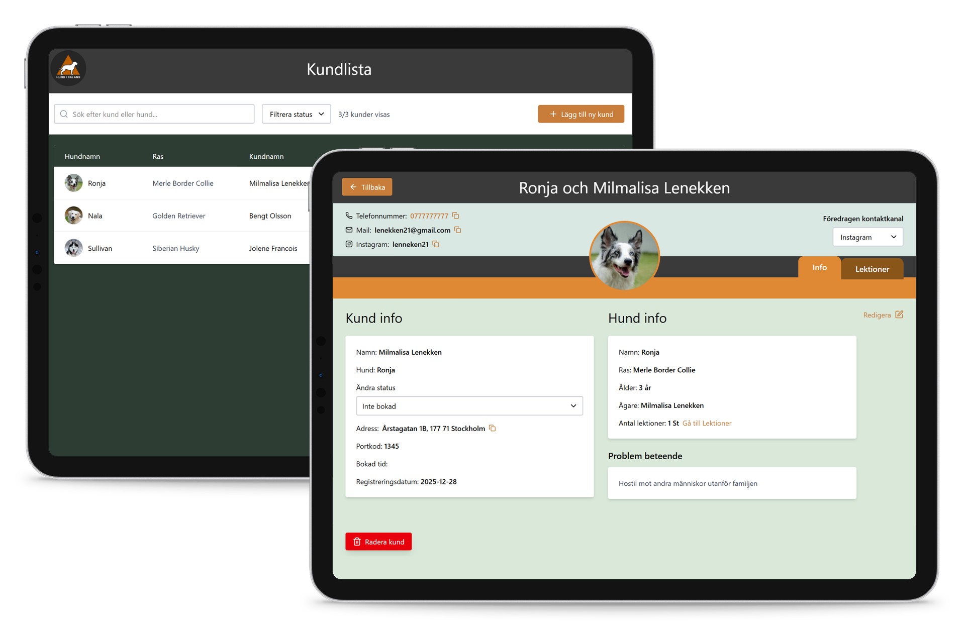 A Client Database for Dog Trainers